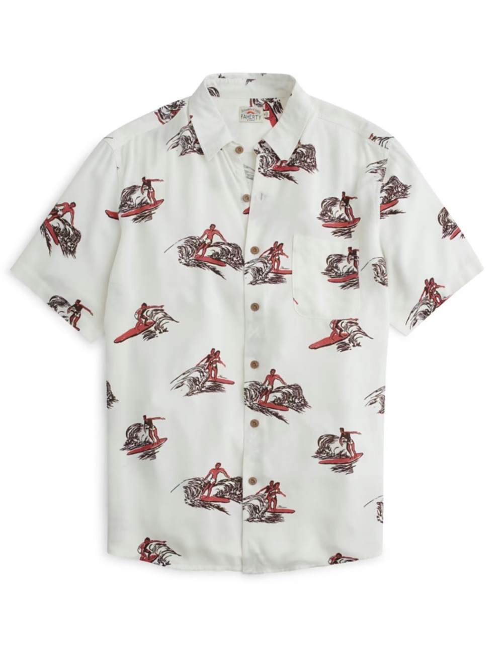 Faherty Men’s Hawaiian Surfer Short Sleeve Shirt SzL
